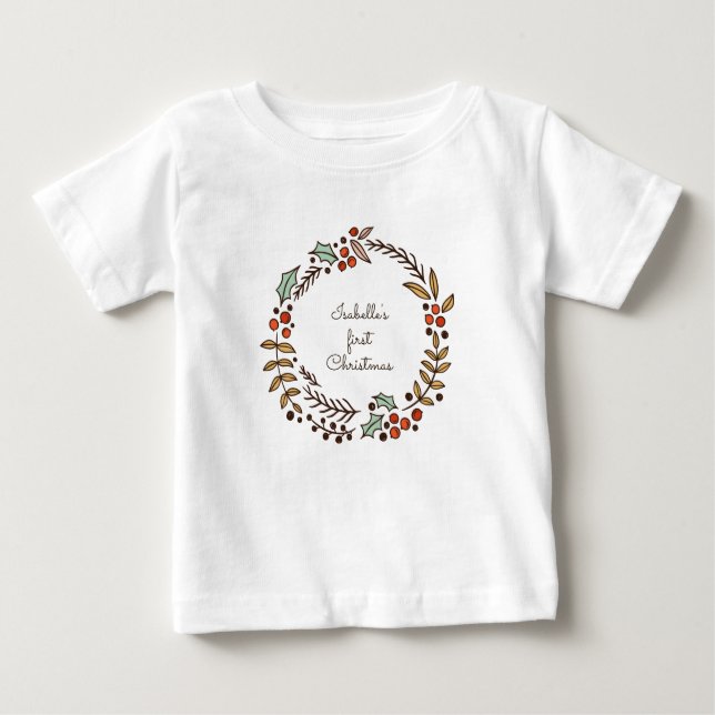 Camiseta Fera de Natal Meu primeiro Natal (Frente)