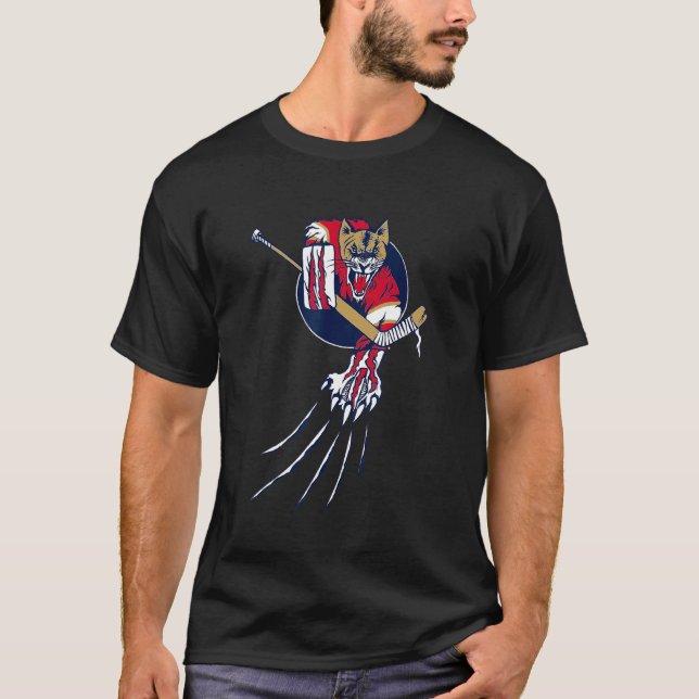 Camiseta Fera do Goleiro de Hóquei no Gelo Pantera Garras d (Frente)