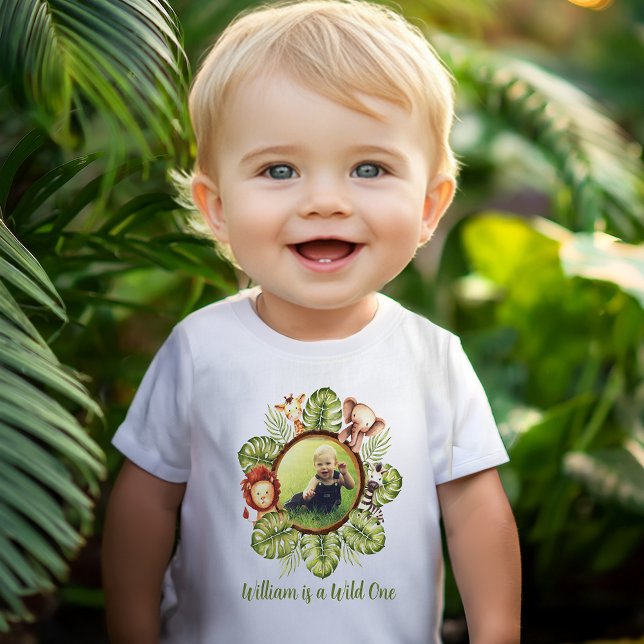 Camiseta Fera Foto Adoráveis Animais da Selva Aniversário d (Criador carregado)