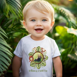 Camiseta Fera Foto Animais Fofos da Selva Aniversário de 1 