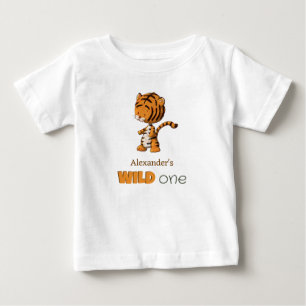 Camiseta Fera Um Bebê Tigre Safari Primeiro Aniversário