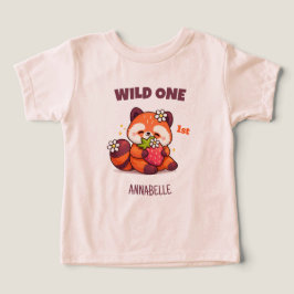 Camiseta Fera Um Panda Vermelho Primeiro Aniversário