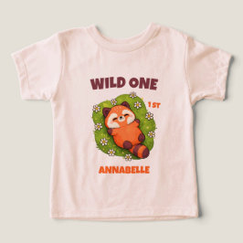 Camiseta Fera Um Panda Vermelho Primeiro Aniversário Crianç