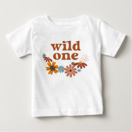 Camiseta Fera Um Retro Boho Wildflower 1º Aniversário