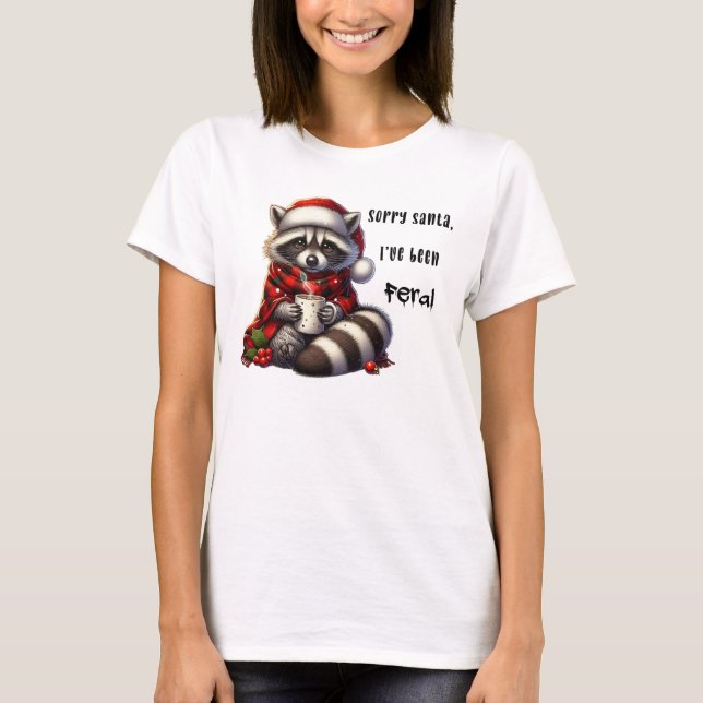 Camiseta Feral Christmas Raccoon Holiday (Frente)