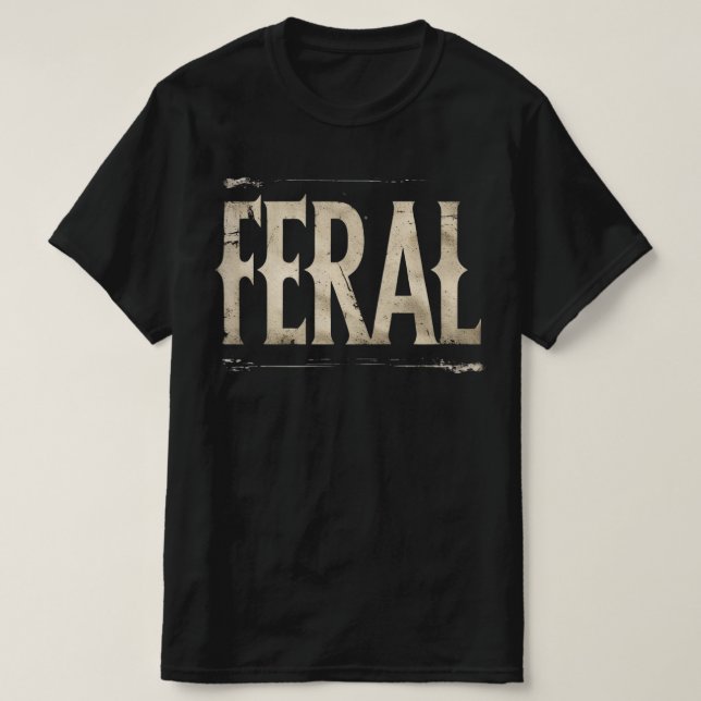 Camiseta FERAL - Declaração Minimalista para Almas (Frente do Design)