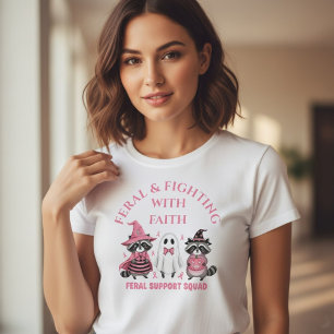Camiseta Feral & Fighting With Faith Apoio ao Câncer de Mam