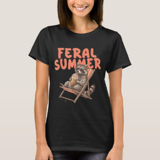 Camiseta Feral Girl Summer Funny Meme Cute But Feral