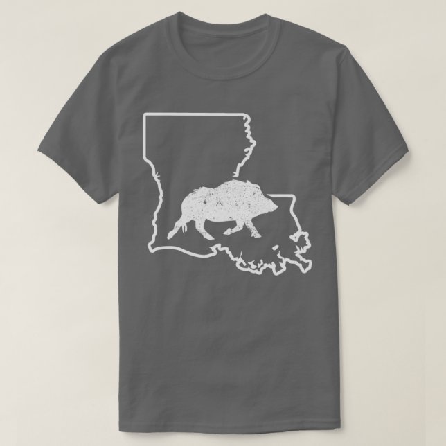 Camiseta Feral Hog Trapping Louisiana Wild Boar Hog Hunting (Frente do Design)