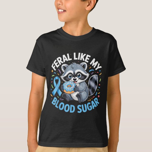 Camiseta Feral Like My Blood Sugar Raccoon  (Frente)