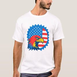 Camiseta Férce Bald Eagle sobre o pavilhão norte-americano