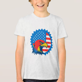 Camiseta Férce Bald Eagle sobre o pavilhão norte-americano