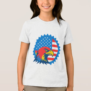 Camiseta Férce Bald Eagle sobre o pavilhão norte-americano