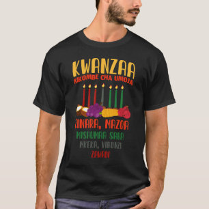 Camiseta Feriado Afro-Americano ou Kwanzaa Kinara ou Kwan
