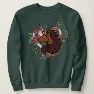 Camiseta Feriado Cardíaco do Carneiro Afro Unicorn Candy