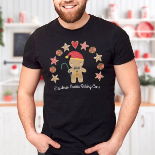 Camiseta Feriado Cute Gingerbird Boy Cookie Baking Crew