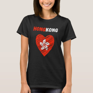 Camiseta Feriado da Bandeira de Hong Kong Coração de Hong K