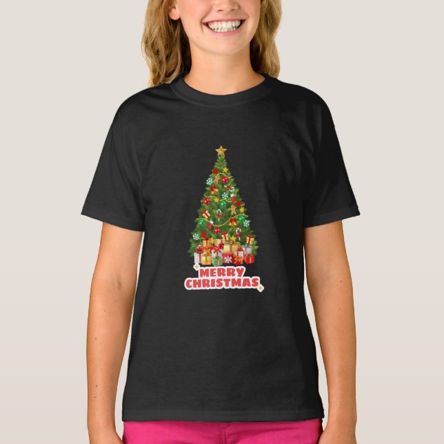 Camiseta Feriado Da Família De Feliz E Natal Brilhante (Frente)
