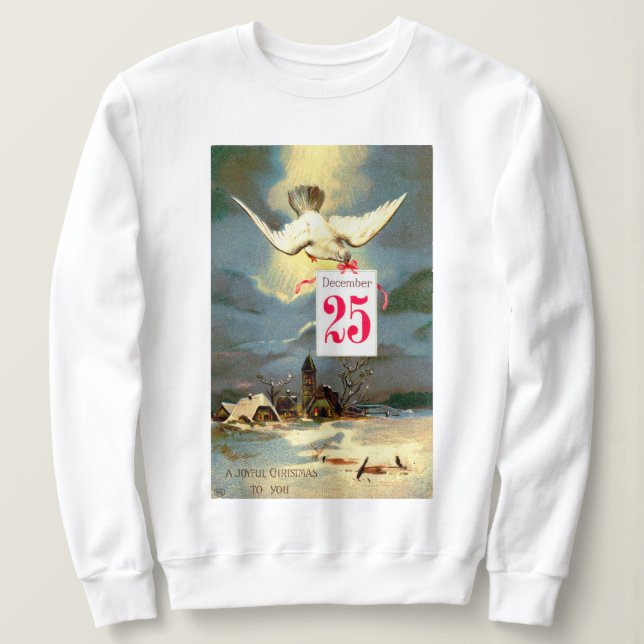 Camiseta Feriado da Vintage Joyful Dove (Frente do Design)