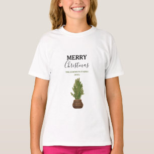 Camiseta Feriado de Árvore de Natal Russo Moderno