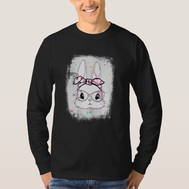 Camiseta Feriado de Bolinhas de rosto coelho e Páscoa (Frente)