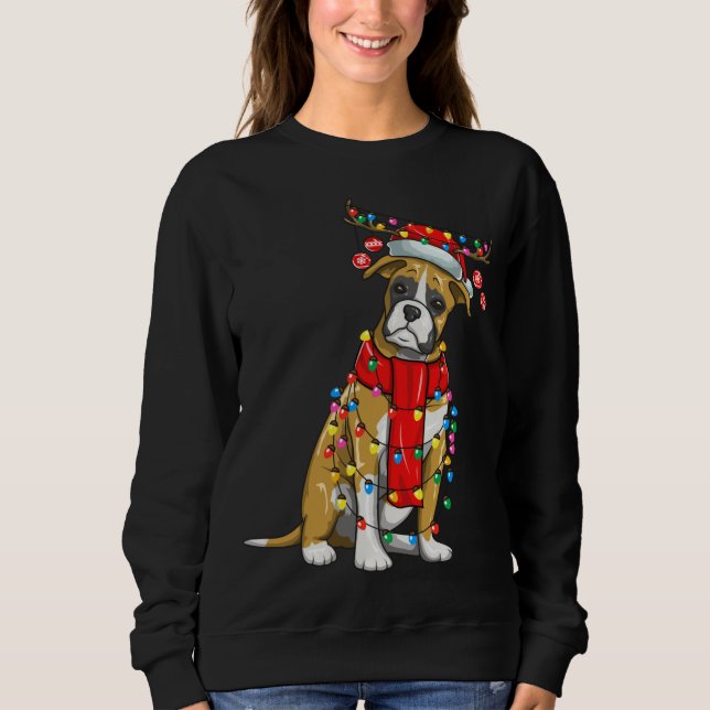 Camiseta Feriado de Cachorro Bonito de Natal Luz Feriada co (Frente)