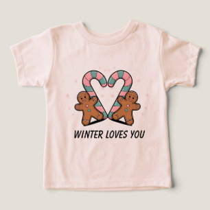 Camiseta Feriado de Candy Festivo Cane & Gingerbird