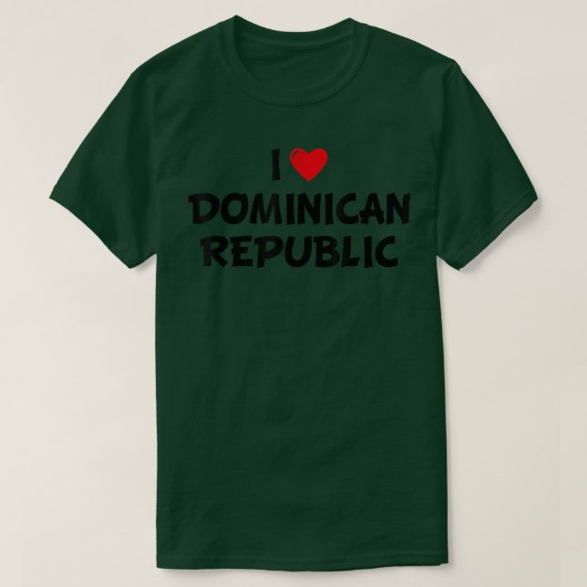 Camiseta Feriado de Caribe Vermelho Eu Amo Repub Dominicano (Frente do Design)