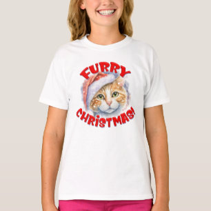 Camiseta Feriado de Desenho de Santa Chapéu de Furto