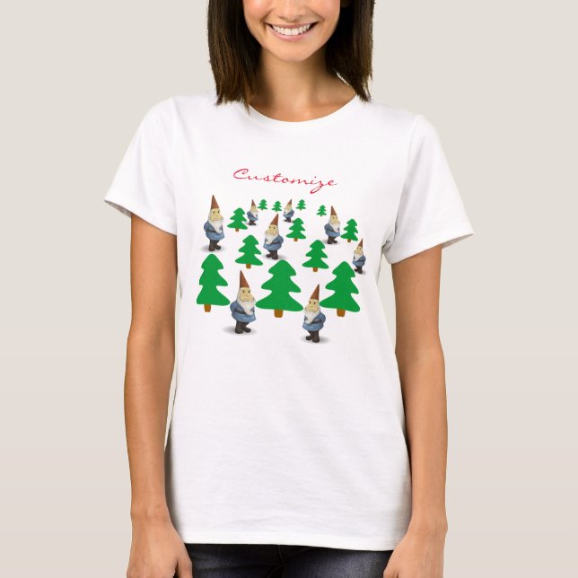Camiseta Feriado de inverno Gnomos Árvores de Natal Thunder (Frente)