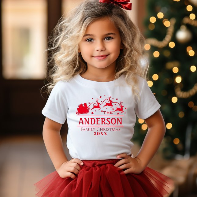 Camiseta Feriado de Meninas Personalizadas de Combinação de (Family Christmas Matching Personalized T-Shirt)