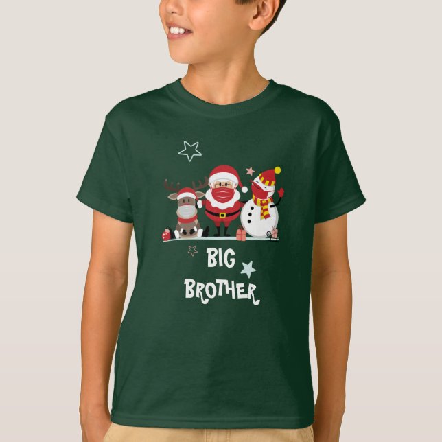 Camiseta Feriado de Natal da Família Personalizada Grande I (Frente)