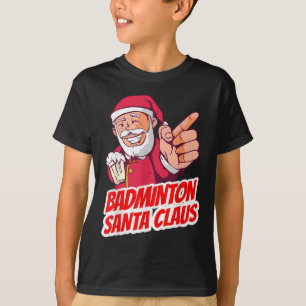 Camiseta Feriado de Natal de Badminton Santa Claus - Badmin