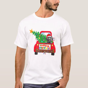 Camiseta Feriado de Natal de Caminhão Vermelho no Cão do We