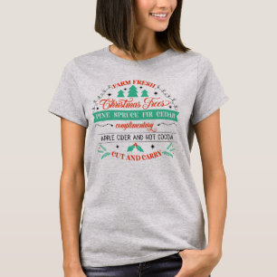 Camiseta Feriado de Natal de Corte Retrópico