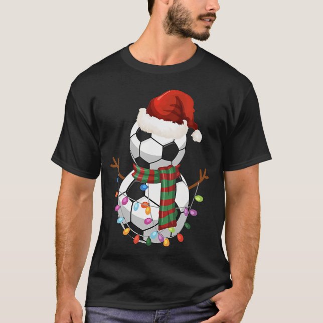 Camiseta Feriado de Natal de Santa Hat Snowman Ball (Frente)