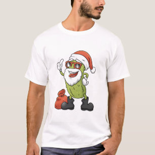 Camiseta Feriado de Natal do Pickle Papai Noel