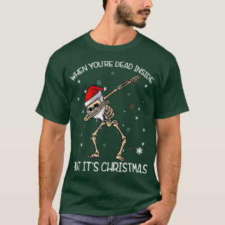 Camiseta Feriado de Natal do Skeleton Dabbing Felry Xmas Y0