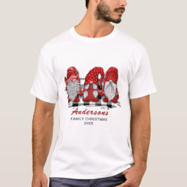 Camiseta Feriado de Natal dos Gnomos Vermelhos
