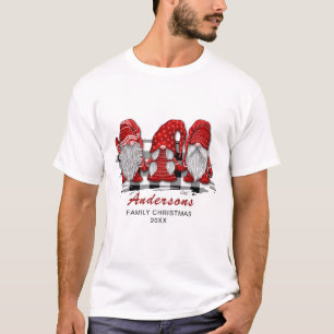 Camiseta Feriado de Natal dos Gnomos Vermelhos