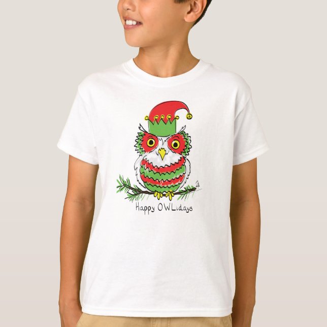 Camiseta Feriado de Natal engraçado da Owl (Frente)