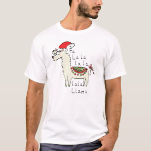 Camiseta Feriado de Natal Llama Cute Engraçado