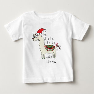 Camiseta Feriado de Natal Llama Cute Engraçado