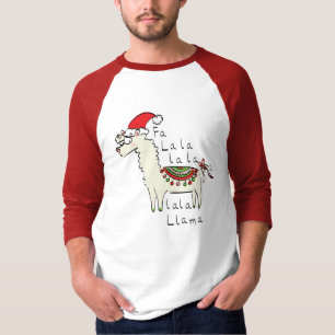 Camiseta Feriado de Natal Llama Cute Engraçado