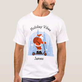 Camiseta Feriado de Natal para Papais noeis Modernos Engraç