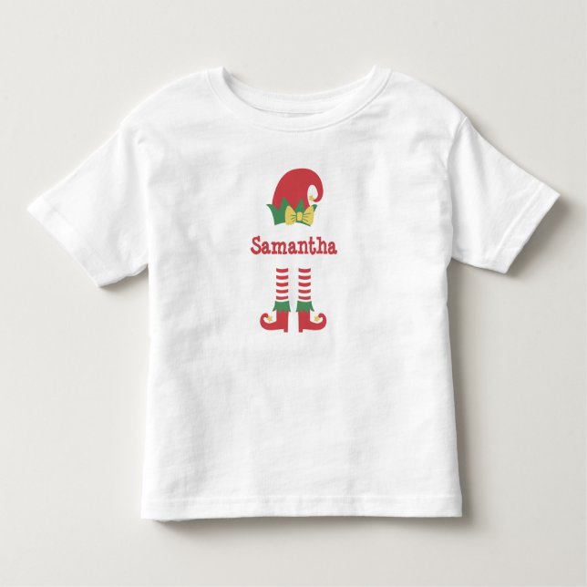 Camiseta Feriado de Natal Personalizado do Toddler Elf (Frente)