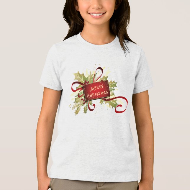 Camiseta Feriado de Natal Vermelho Moderno (Frente)