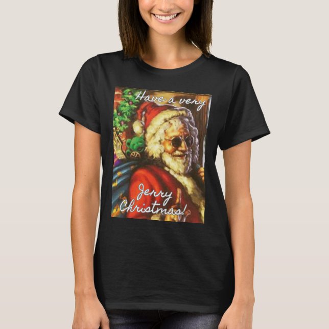 Camiseta Feriado de Papais noeis de Garcia de Natal muito J (Frente)
