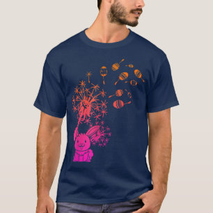 Camiseta Feriado de Páscoa Bunny Dandelion Coelho Bonito Fe