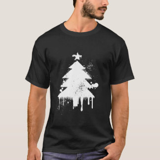 Camiseta Feriado de Pintor de Árvore de Natal Splatter